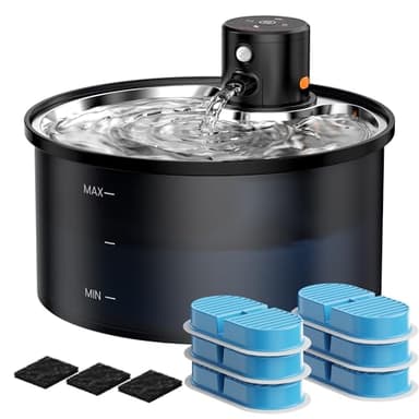 Fontanella per Gatti con Sensore di Movimento: Fontana per Gatti senza Fili - 3.2L Fontanella Gatto - Fontana Gatto con Batteria 4000mAh Ricaricabile - con 6 Filtris+ 3 Spugnes - VKIMISS