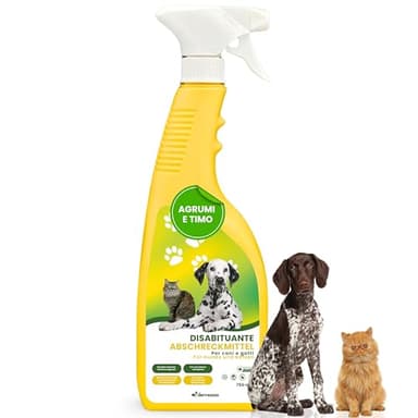 Dermazoo Spray Repellente per Gatti da Esterno e Interno 750ml, Disabituante Gatti, Disabituante per Cani, Spray Addestrativo Anti Pipi Cani, Casa e Giardino