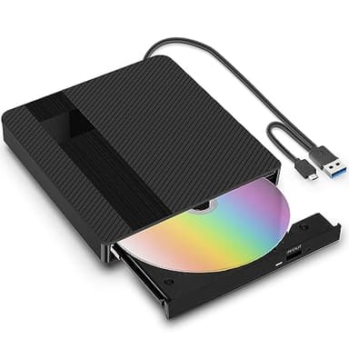 BNEHHOV Lettore CD DVD Esterno per PC Portatile USB 3.0 Type-C Masterizzatore CD/DVD +/-RW Drive CD ROM Unità DVD Esterne per Laptop Desktop Windows XP/2003/Win8/Win10/ Vista Linux Mac10 OS (06EU)
