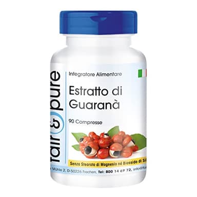 Fair & Pure® - Estratto di Guaranà puro 300mg - Paullinia cupana - Vegan - 90 Compresse