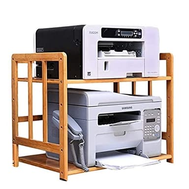 VEXDOSLE Supporto per stampante multifunzione migliorato rack di archiviazione desktop scaffale in legno massello armadietto fax rack scrivania organizzatore per casa e ufficio stampante mensola