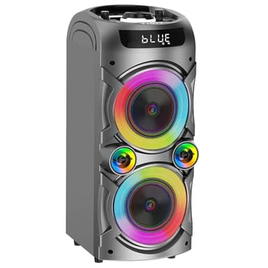Altoparlante Bluetooth portatile da 100 W Altoparlante wireless ad alta potenza TWS Accoppiamento stereo forte Bassi profondi Grande altoparlante da festa con subwoofer Luce da campo a LED (Nero)