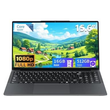 Tunhail PC Portatile 15.6 Pollici, Win 11 Notebook, Core Fino a 3.4GHz, Computer Portatile 16GB RAM 512GB SSD, Laptop IPS FHD 1920x1080, WiFi 5, Mini HDMI, USB-3.0, Type-C,Adatto a studenti e lavoro