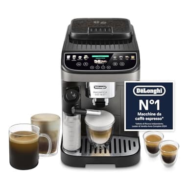 De’Longhi Magnifica Evo Next – Perfetto Macchina da Caffè Automatica, LatteCrema Montalatte Automatico, 13 Bevande in un Solo Tocco, Display Touch a Colori, Titanio e Nero (ECAM312.80.TB)