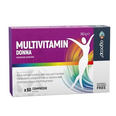 Multivitaminico Donna - Vitamine Donna. Integratori Stanchezza, contro l' affaticamento fisico e mentale. Multivitaminico completo donna, Zinco, Ferro, vit B, C, D, E, H. Integratori cambio stagione