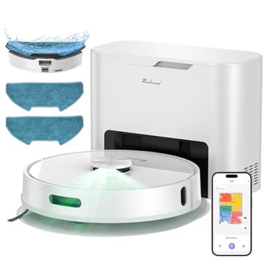 R10 Robot Aspirapolvere Lavapavimenti con Mappatura, Lava e Aspira Pavimenti, 4L Svuotamento Automatico Polvere, Doppia Navigazione LiDAR +IMU, Zone No-Go e Muri Virtuali, Controllo APP&Alexa&Google