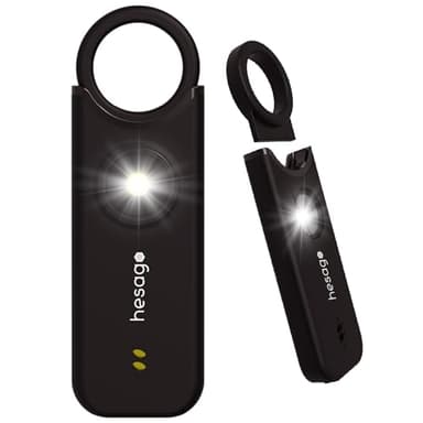 SnapSiren - Allarme Personale anti aggressione - Autodifesa con Sirena 135 dB - Portachiavi Donna da borsetta per Difesa Personale - Torcia e Allarme Porta Ingresso Hotel (Nero)