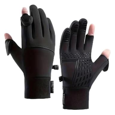 2XK-NOV 1 paio di guanti caldi antivento e impermeabili con protezione per le dita, guanti touchscreen, senza dita, adatti per corsa, ciclismo, guida, pesca, unisex
