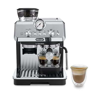 De'Longhi LA SPECIALISTA ARTE EC9155.MB Macchina da caffè Manuale, 3 Ricette Preimpostate, Controllo Attivo della Temperatura, 8 Livelli di Macinazione, Lancia MyLatte Art, incluso KIT BARISTA, Nera