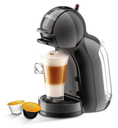 NESCAFÉ DOLCE GUSTO Mini Me von Krups, piccola macchina da caffè automatica a capsula, bevande calde e fredde, pressione 15 bar, serbatoio dell'acqua da 0,8 litri, Eco Mode, nero/antracite, KP1238