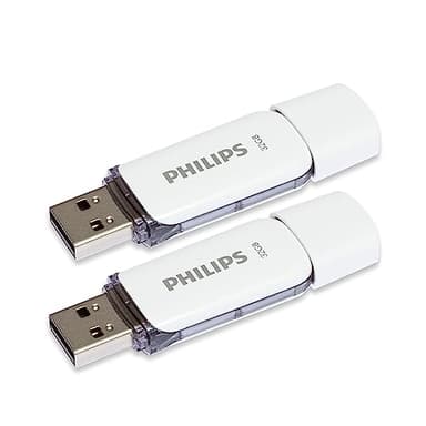 Philips Snow Edition USB 2.0 unità flash USB 2× 32 GB per PC, laptop, computer, archiviazione dati, velocità di lettura fino a 23 MB/s
