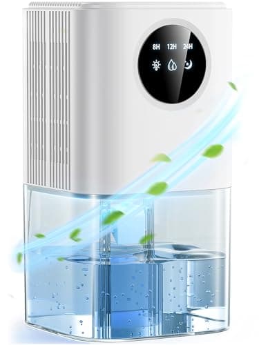 Deumidificatore Casa da 1,8 L, Deumidificatore Portatile Elettrico e Ultra Silenzioso (≤35 dB), Touch Control, Spegnimento Automatico con Timer per Armadi, Bagno, Camera da Letto e Camper
