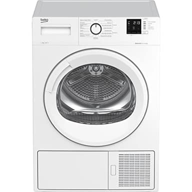 Beko - DRX823N - Asciugatrice Standard 8kg, Classe A++, linea estetica Basic, Display Digit, oblò bianco con manopola bianca, Partenza ritardata 0-24h, Dimensioni AxLxP: 84,6x59,7x56,8cm.