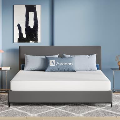 Avenco Materasso 90x190, Materasso Singolo in Memory Foam e Schiuma a Onde in Fibra di Bambù, Traspirante Supporto Perfetto, Rimovibile e Lavabile, Spessore 18cm