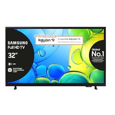 Samsung Full HD Smart TV 32'' UE32F6000FUXZT FHD, Hyper Real Processor, HDR & Pur Color, Smart Experience, OTS Lite & Adaptive Sound, SlimLook Design, PACCHETTO INTRATTENIMENTO, 2025
