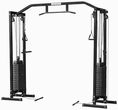 JK FITNESS Stazione Cavi Incrociati JKV CCR【Pacco Pesi 68 kg per Lato】Struttura in Acciaio Rinforzato | Barra per Trazioni Inclusa | Allenamento Funzionale Completo | Dimensioni Compatte