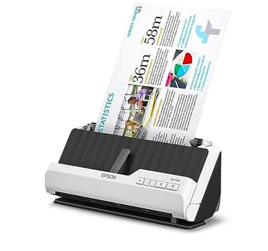 Epson DS-C330 Scanner A4 per Documenti e Foto, Minimo ingombro, Velocità Rapida di Scansione, Connessione Wireless, Facile da Usare e Ottimizzato per la Gestione dei Documenti, ADF