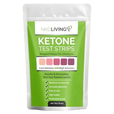 NKD Living Strisce reattive chetoniche (100 strisce) - Rilevamento accurato dei chetoni nelle urine