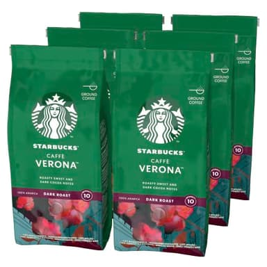 STARBUCKS Verona Caffè Macinato Tostatura Scura, 6 Sacchetti da 200g (1,2kg)