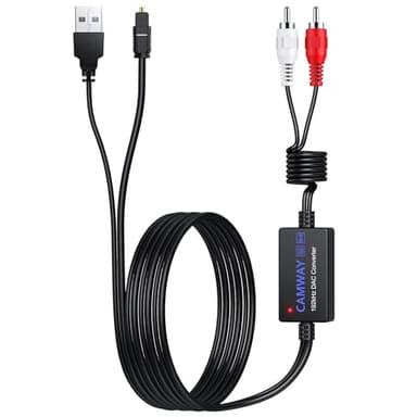 CAMWAY Convertitore Audio Digitale ad Analogico SPDIF a RCA Converte DAC Ottico Toslink RCA