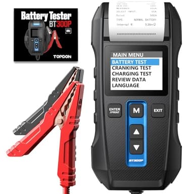 Tester Batteria per AutoTOPDON BT300P, 12V 24V Tester Batteria Con Stampante Analizzatore Professionale Della Batteria Dell'automobile Per Le Batterie 100-2000CCA