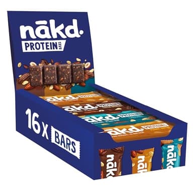 Nākd. Protein Confezione Mista | Barrette Proteiche | 7g di Proteine Vegetali | 100% Ingredienti Naturali | Senza Zuccheri Aggiunti | Vegan | 16 x 45g | 720g