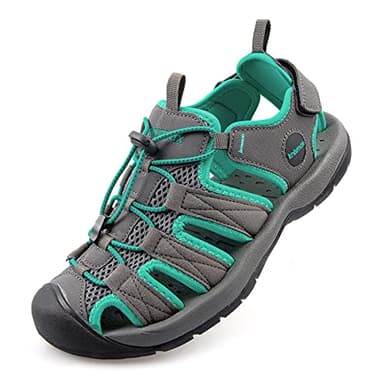 Knixmax Sandali Sportivi Estivi Uomo Traspirante All'aperto Antiscivolo Escursionismo Scarpe da Trekking Passeggiata Arrampicata Verde EU46