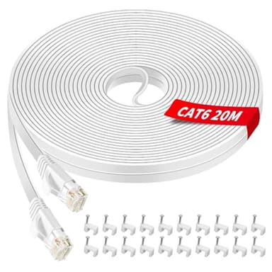 YIIFELL Cavo Ethernet 20 Metri, Cavo LAN Cavo Ethernet Cat 6 Ethernet Cable Cavo di Rete Cavo Internet con Connettori RJ45 per Router, Switch, Modem, PS5/PS4, Smart TV, Xbox