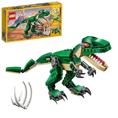 LEGO Creator Dinosauro, Set Animali Giocattolo 3 in 1 per Costruire, Giochi per Bambini, Bambine, Ragazzi e Ragazze con T. Rex o Triceratopo o Pterodattilo in Mattoncini, Idee Regalo Creative 31058