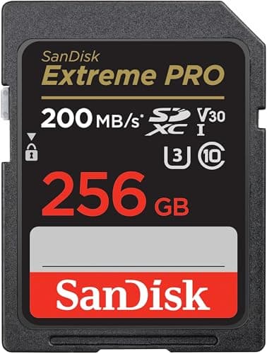 SanDisk Extreme PRO 256 GB scheda SDXC, SD Card Velocità fino a 200 MB/s, SanDisk QuickFlow Tecnologia, V30, UHS-I, Class 10, U3, software di recupero file RescuePro Deluxe