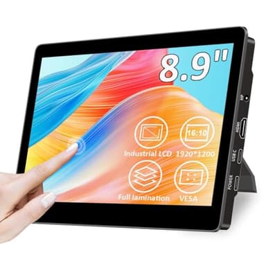 Magedok Monitor portatile touchscreen da 8,9 pollici, display LCD FHD, 1920 x 1200, 16:10,450 nits, bonding ottico, HDMI/USB-C Mini schermo per PC Mini PC Rasp Pi 5