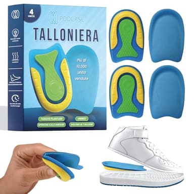 Set Di 4 Talloniere In Silicone Plantare Ortopedico Per Correggere Fascite Plantare E Spina Calcaneare - Solette Gel Unisex Per Tallonite E Spina Calcaneare
