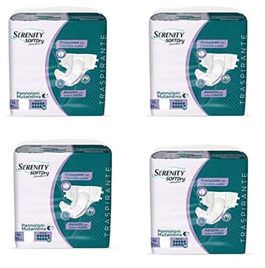 PANNOLONI MUTANDINA SERENITY SOFTDRY SENSITIVE MAXI TG. XL ASSORBENZA MASSIMA 4 CONFEZIONI DA 15 PEZZI