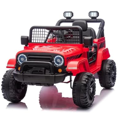 LALAHO Mcchina Elettrica Per Bambini 12V, Vel. max. 4,5 km/h Auto Elettrica per Bambini 3-5 Anni, Sospensioni, MP3, Telecomando, Rosso