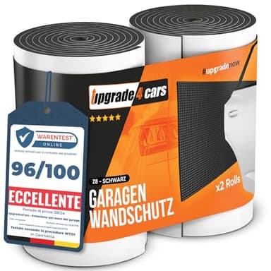 Upgrade4cars Paracolpi Garage Auto da Muro Nero |2 x Pannello Gommapiuma Adesiva Proteggi Portiere | Protezione Paraurti
