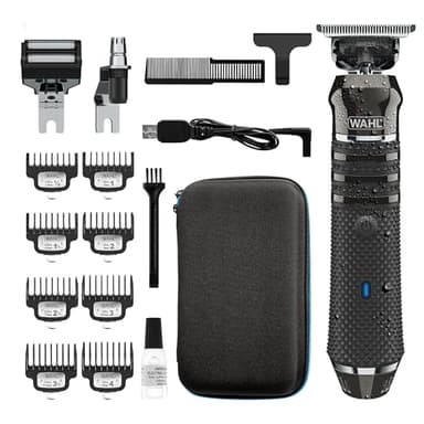 Trimmer Wahl Pro Series High Visibilty, lama a taglio ravvicinato, ioni di litio, regolabarba completamente lavabile, kit per la pulizia, testine intercambiabili, a batteria, taglio ravvicinato