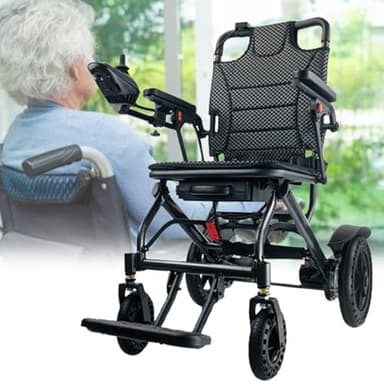 LFfwynog Scooter Elettrico Pieghevole per disabili, batterie Rimovibili da 6 Ah, capacità di 100 kg, Telaio in Alluminio e Carbonio per Tutti i Terreni, per Viaggi e Uso Quotidiano 20AH