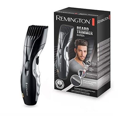 Remington Set Regolabarba Uomo - 9 impostazioni di lunghezza 1,5-18 mm- Funzionamento a rete/batteria, indicatori LED di carica/ricarica, regolabarba, Rasoio elettrico Barba, MB320C