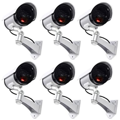 TEMPO DI SALDI 6 Telecamere Di Sorveglianza Finte Da Esterno Luce Led Lampeggiante Infrarossi