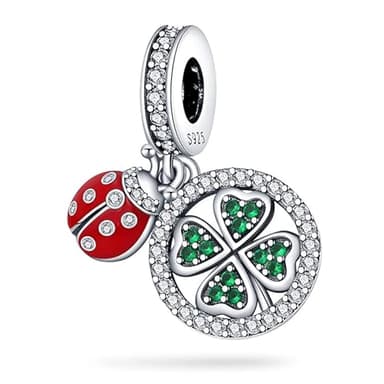 TINSLO Ciondolo Argento Sterling 925 con Cubic Zirconia Pendenti per Pandora Braccialetti, Compatibile con Braccialetti e Collane europei, perfetto Regali per Moglie e Ragazze