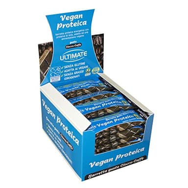 Ultimate Italia - Barretta vegan proteica al 27% - gusto ciocco caffè - 24x40g - senza glutine, senza lattosio, 100% vegetale