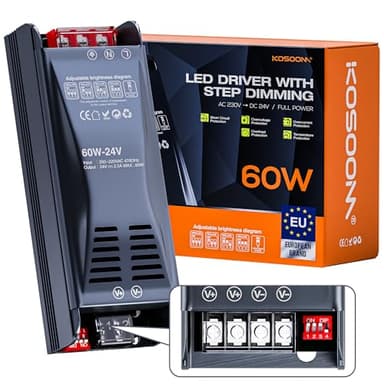 LED Transformer 24V DC 60W 2.5A 1PCS Alimentatore stabilizzato switching Trasformatore 220v Striscia slim faretti Driver alimentatori Dimmerabile trasformatori Strisce trafo Luci Power Supply