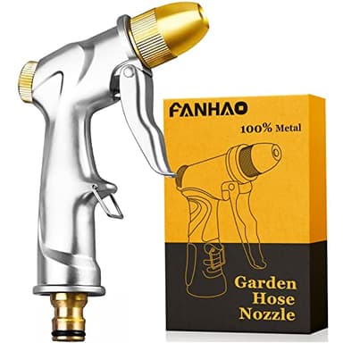 FANHAO pistola giardino alta pressione professionale pistola irrigazione giardino, 100% Metallo, con ugello in Ottone, per Lavaggio Auto, irrigazione Prato e Pulizia di Giardini
