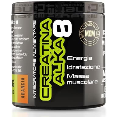 NET Integratori CREATINA ALKA 8-200g Arancia - Creatina Monoidrata Micronizzata Clonapure - Pre-Post Workout, Rapida Produzione Energetica, Contrasta Fatica e Massimizza la Crescita Muscolare