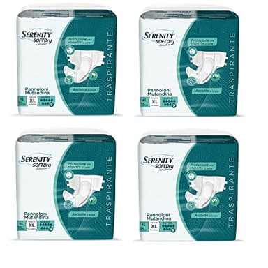 [4X15PZ] PROMO BOX - Serenity Classic Super (3 Gocce) XL (>150 Centimetri) 60PANNOLONI INCONTINENZA