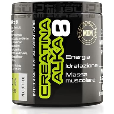 NET Integratori CREATINA ALKA 8-180g di Creatina Monoidrata Micronizzata Clonapure - Pre-Post Workout, Rapida Produzione Energetica, Contrasta Fatica e Massimizza la Crescita Muscolare