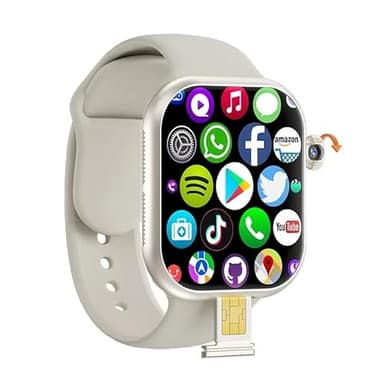 Orologio intelligente VP29 4G Android 64GB di memoria 4G/5G LTE SIM card GPS WIFI 2.3 pollici 490 x 580 Amoled NUOVO orologio intelligente fotocamera girevole (argento, 3+32GB)