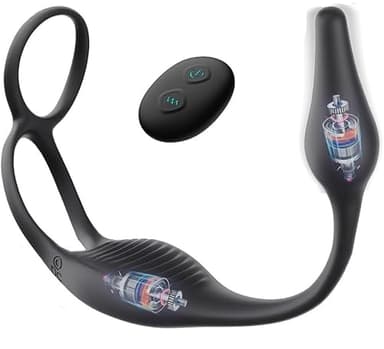 Doppio Motore Màssaggiatòre Próstatico, Silicone Vibràtóre con 7 Modalità di Vibrazione, Morbido Vibratǒri per Donna e Uomo Stimólazione Clitòridea e Puntó G Màssàggio, Ricaricabile e Impermeabile