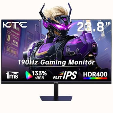 KTC Monitor Gaming 24 Pollici, FHD 1080P@180Hz (OC 190Hz) con pannello Fast IPS, Tempo di Risposta 1ms, FreeSync/G-Sync, HDR400, 133% sRGB, HDMI 2.0 / DP 1.4, Filtro Anti-Luce Blu, VESA 100×100
