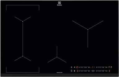 Electrolux Serie 600 Piano Cottura a Induzione 4 Fuochi da Incasso, LIL83443 Bridge 80 cm, Tecnologia Hob2Hood® e Zone Cottura Flessibili, 780x520 mm, Nero